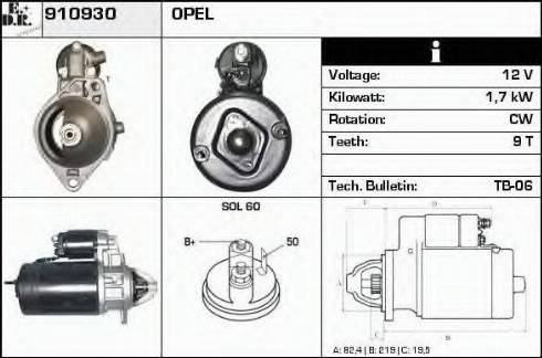 EDR 910930 - Starter autospares.lv