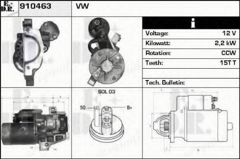 EDR 910463 - Starter autospares.lv