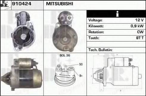 EDR 910424 - Starter autospares.lv