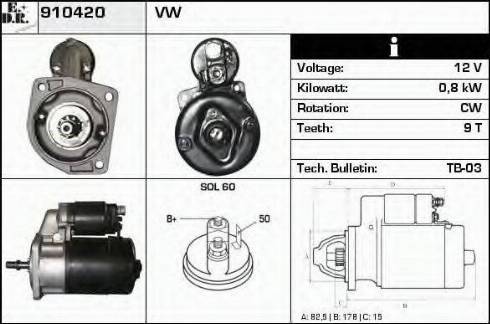 EDR 910420 - Starter autospares.lv