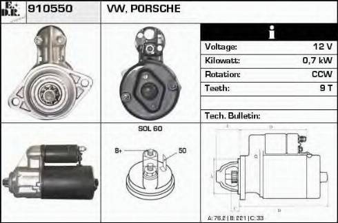 EDR 910550 - Starter autospares.lv