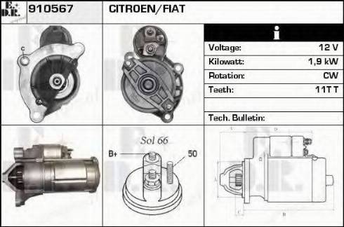 EDR 910567 - Starter autospares.lv