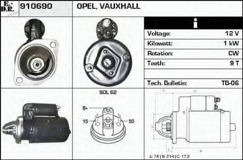 EDR 910690 - Starter autospares.lv