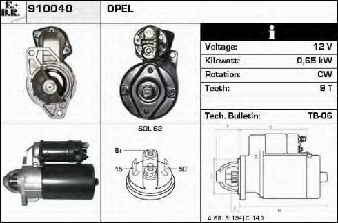 EDR 910040 - Starter autospares.lv