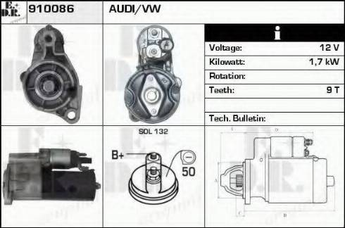 EDR 910086 - Starter autospares.lv