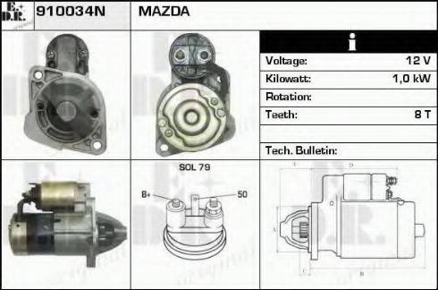 EDR 910034N - Starter autospares.lv