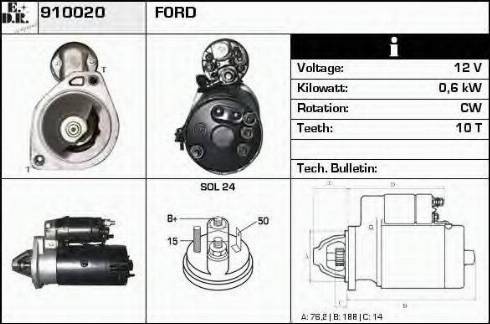 EDR 910020 - Starter autospares.lv