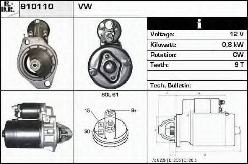 EDR 910110 - Starter autospares.lv