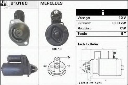 EDR 910180 - Starter autospares.lv