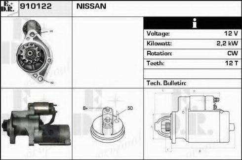 EDR 910122 - Starter autospares.lv