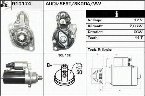 EDR 910174 - Starter autospares.lv