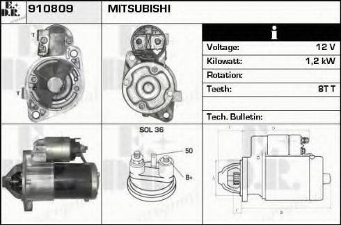 EDR 910809 - Starter autospares.lv