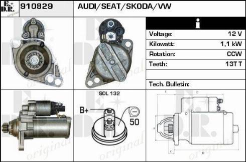 EDR 910829 - Starter autospares.lv