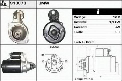 EDR 910870 - Starter autospares.lv