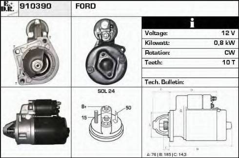 EDR 910390 - Starter autospares.lv