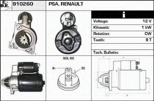 EDR 910260 - Starter autospares.lv