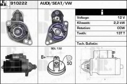 EDR 910222 - Starter autospares.lv