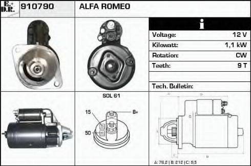 EDR 910790 - Starter autospares.lv