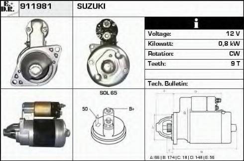 EDR 911981 - Starter autospares.lv