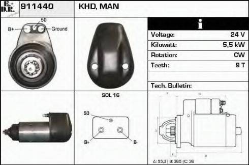 EDR 911440 - Starter autospares.lv