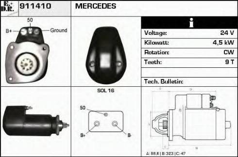 EDR 911410 - Starter autospares.lv