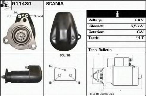 EDR 911430 - Starter autospares.lv