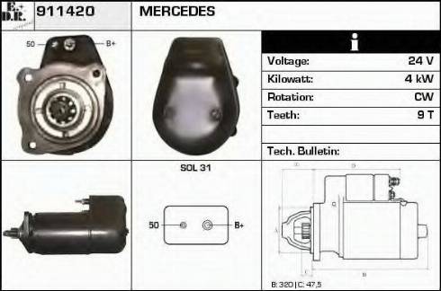 EDR 911420 - Starter autospares.lv