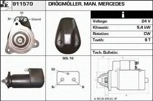 EDR 911570 - Starter autospares.lv