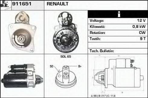 EDR 911651 - Starter autospares.lv