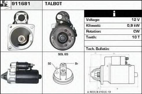 EDR 911681 - Starter autospares.lv