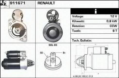 EDR 911671 - Starter autospares.lv