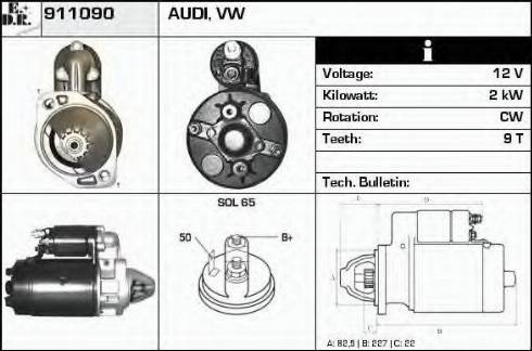 EDR 911090 - Starter autospares.lv