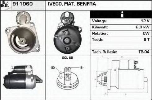 EDR 911060 - Starter autospares.lv