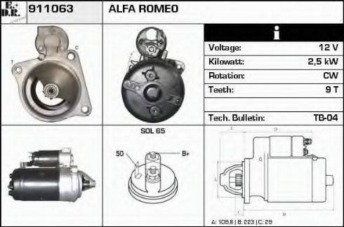 EDR 911063 - Starter autospares.lv