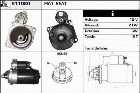 EDR 911080 - Starter autospares.lv