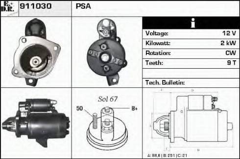 EDR 911030 - Starter autospares.lv