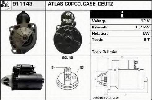 EDR 911143 - Starter autospares.lv