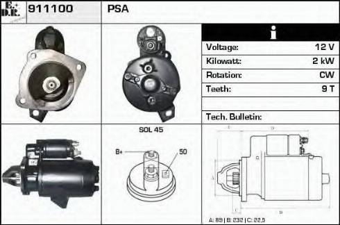 EDR 911100 - Starter autospares.lv