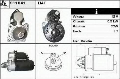 EDR 911841 - Starter autospares.lv