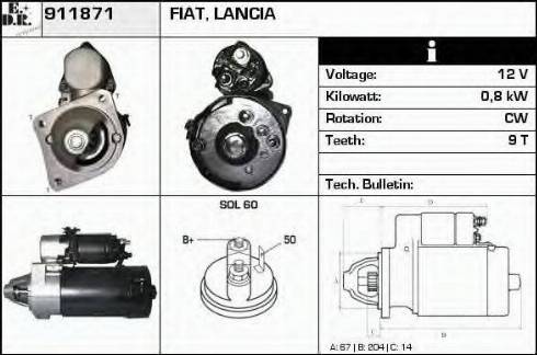 EDR 911871 - Starter autospares.lv