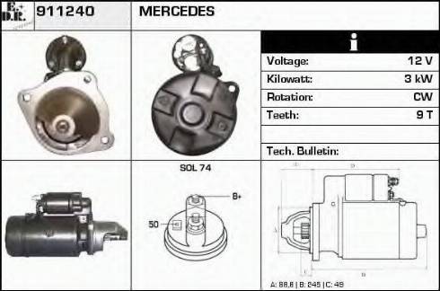 EDR 911240 - Starter autospares.lv