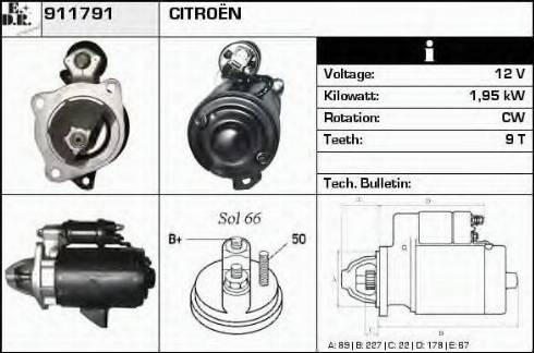 EDR 911791 - Starter autospares.lv