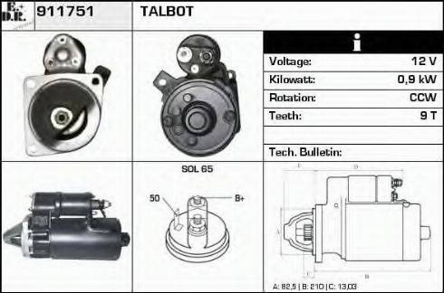 EDR 911751 - Starter autospares.lv