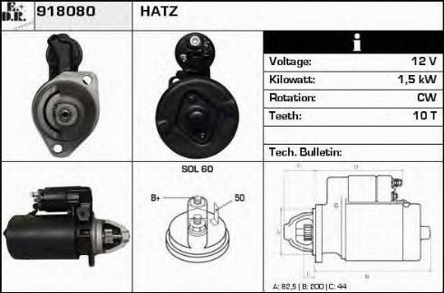 EDR 918080 - Starter autospares.lv