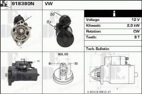 EDR 918380N - Starter autospares.lv