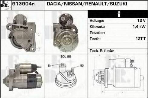 EDR 913904N - Starter autospares.lv