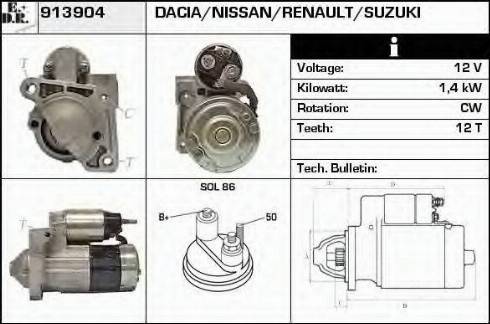 EDR 913904 - Starter autospares.lv