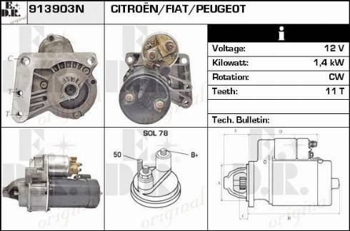 EDR 913903N - Starter autospares.lv