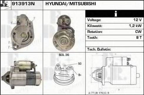 EDR 913913N - Starter autospares.lv