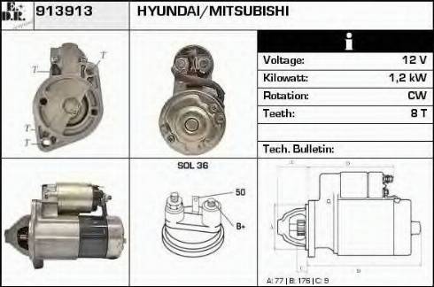 EDR 913913 - Starter autospares.lv